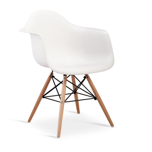 Ludstone Plastic (PP) Chairs with Solid Beech Legs White (4s)