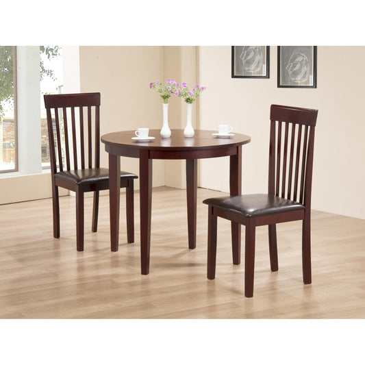 Lunar Dining Set with 2 Chairs Mahogany