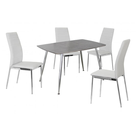 Lynx PU Chairs Chrome & White (4s)