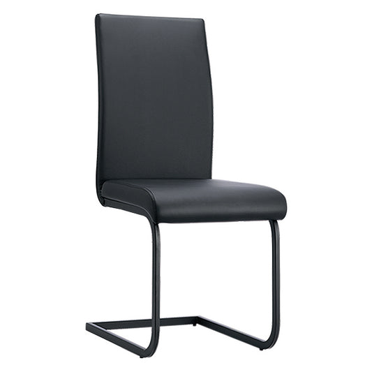Medford PU Black Dining Chair with Black Metal legs (4s)