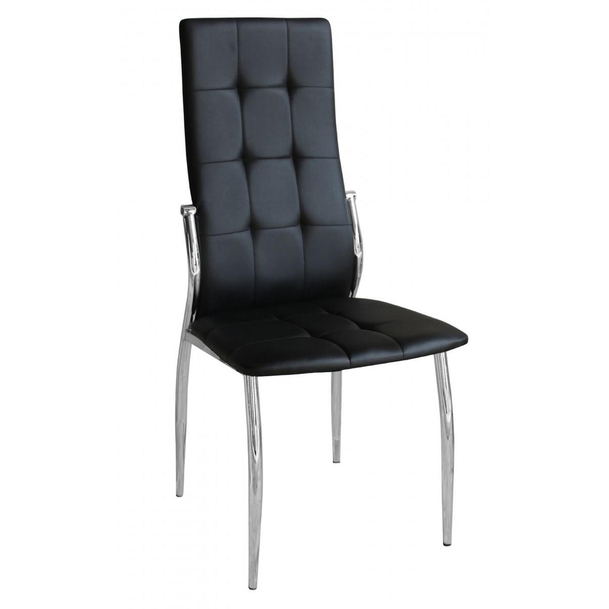 Oyster PU Chairs Black & Chrome (4s)