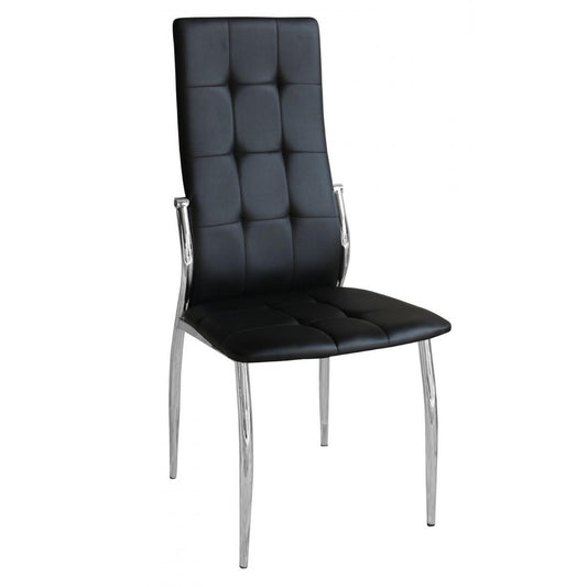 Oyster PU Chairs Black & Chrome (4s)