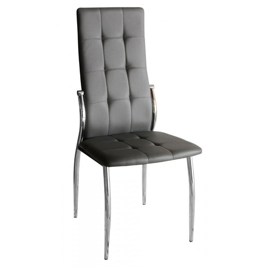 Oyster PU Chairs Grey & Chrome (4s)