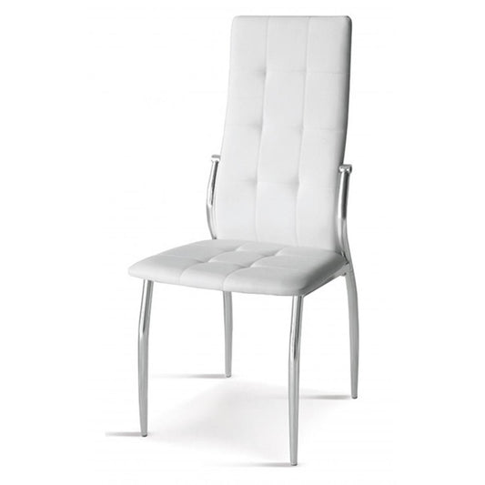 Oyster PU Chairs White & Chrome (4s)