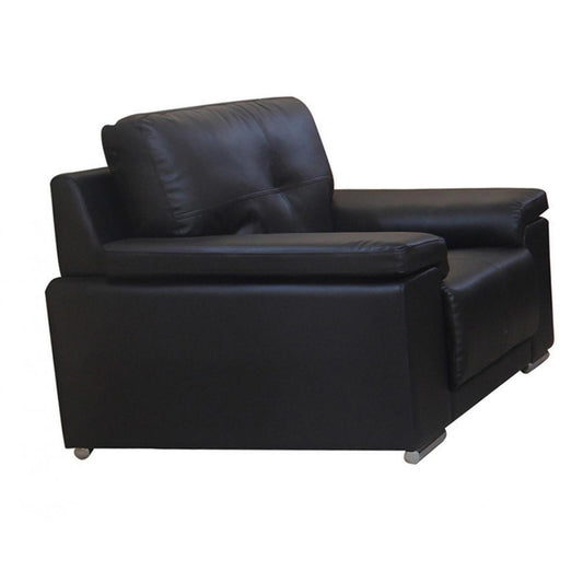 Ranee Bonded Leather & PU 1 Seater Black