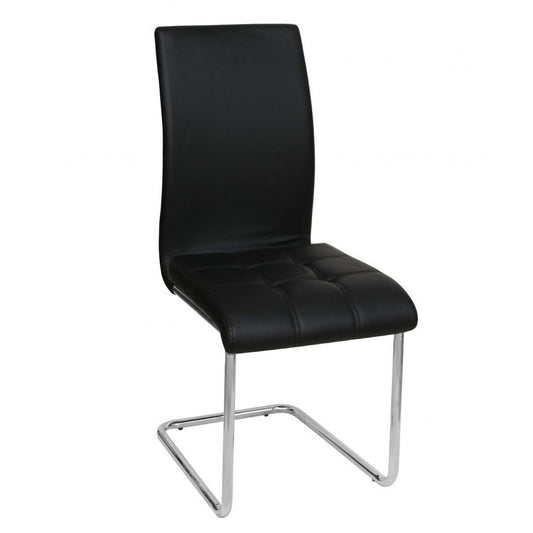 Samurai PU Chairs Chrome & Black (4s)