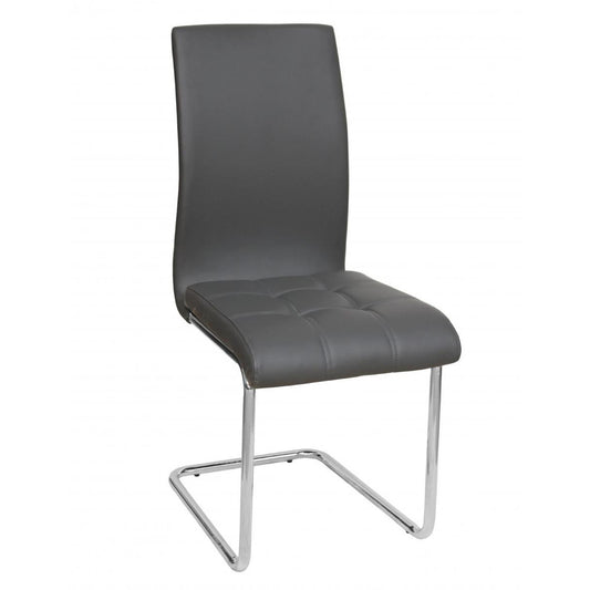 Samurai PU Chairs Chrome & Grey (4s)