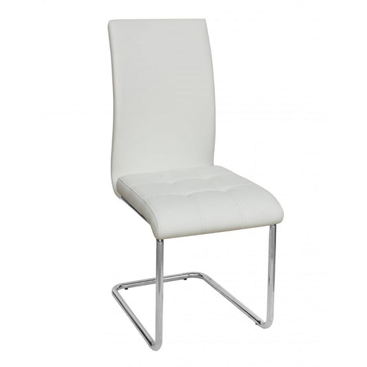 Samurai PU Chairs Chrome & White (4s)