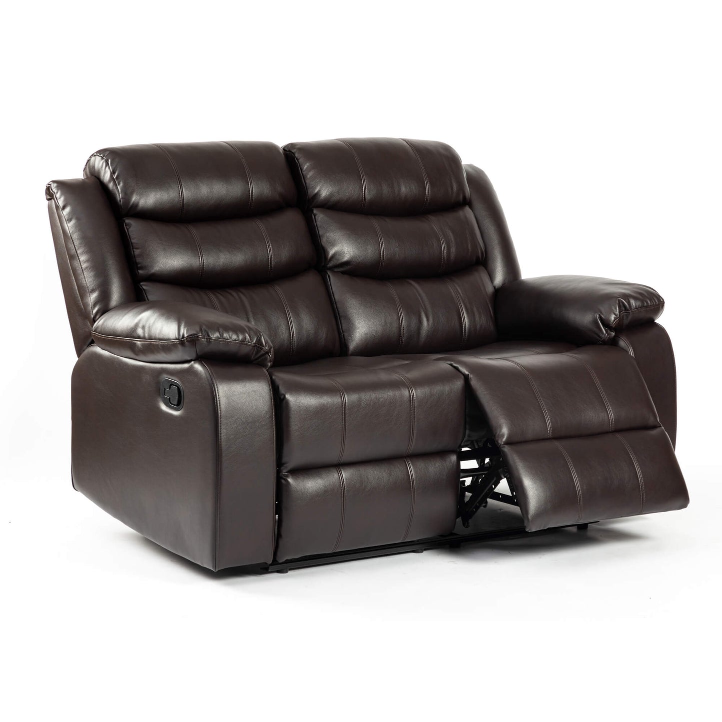 Turin Recliner Leather Aire 2 Seater Brown