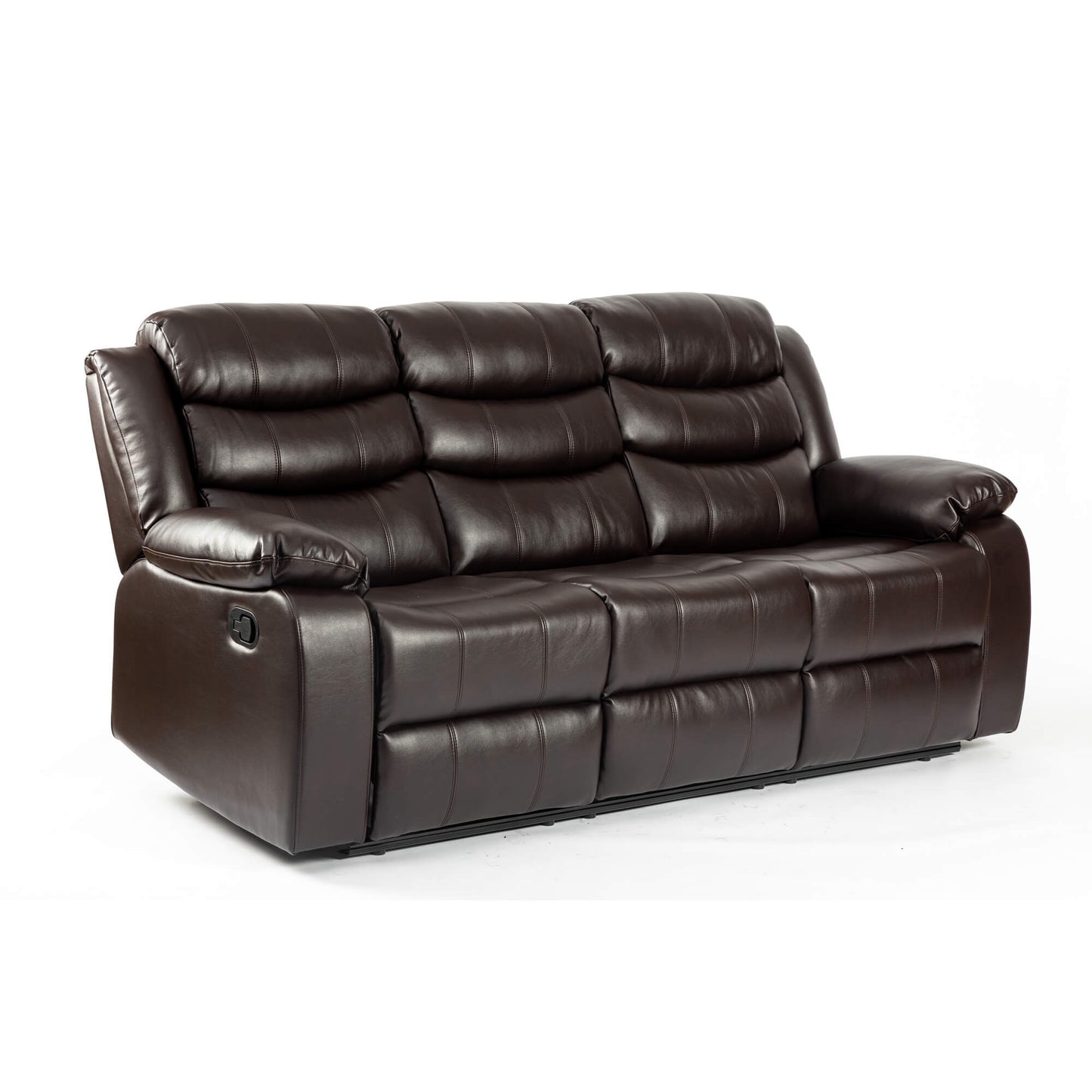 Turin Recliner Leather Aire 3 Seater Brown