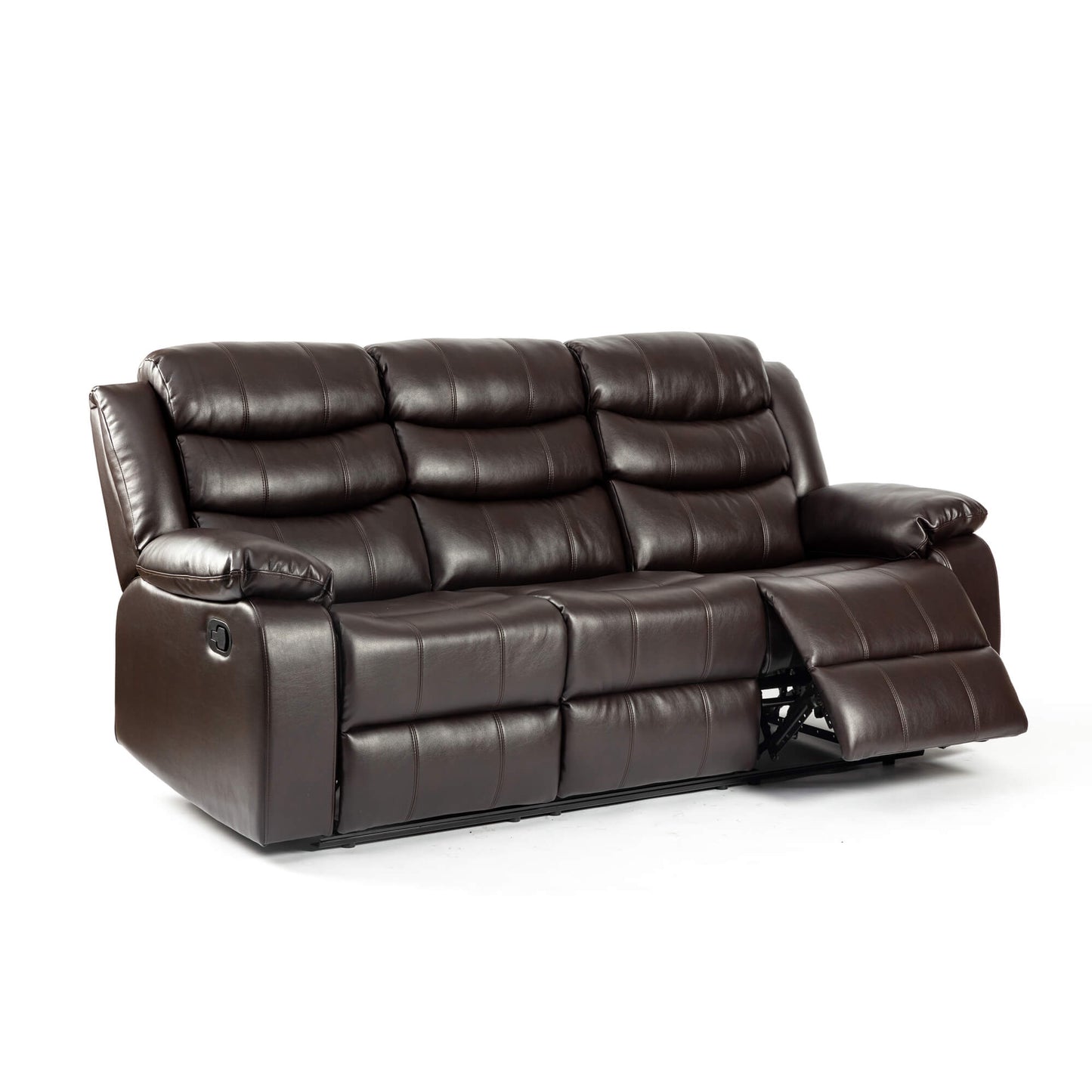 Turin Recliner Leather Aire 3 Seater Brown