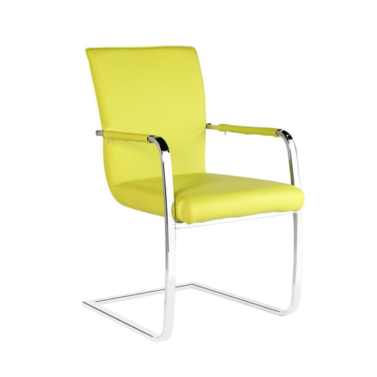 Una PU Arm Chairs Chrome & Green (2s)