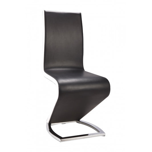 Aldridge Dining Chair Black with White PU Sides (2s)