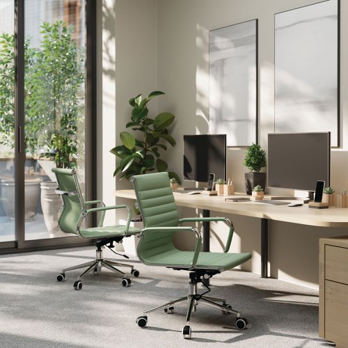 Aura Med Back Fabric Exec Chair Green