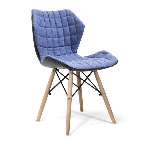 Amelia Denim Fabric Chair Beech Leg