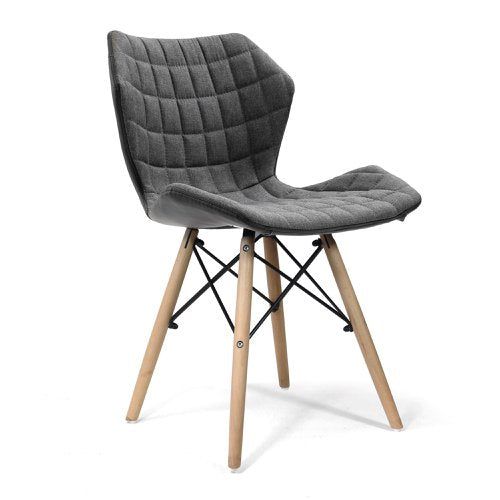 Amelia Grey Fabric Chair Beech Leg