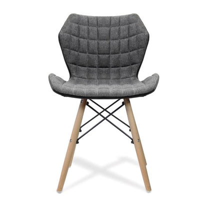 Amelia Grey Fabric Chair Beech Leg