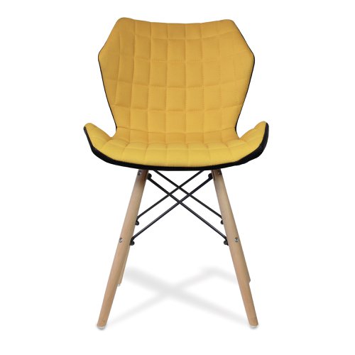 Amelia Mustard Fabric Chair Beech Leg