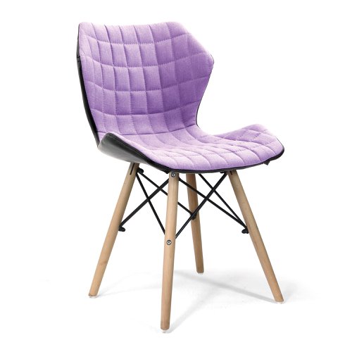 Amelia Purple Fabric Chair Beech Leg