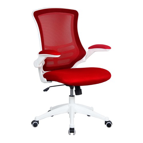 Luna HB RD Mesh Ops Chair WH Shell