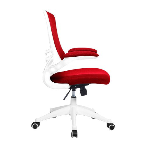 Luna HB RD Mesh Ops Chair WH Shell