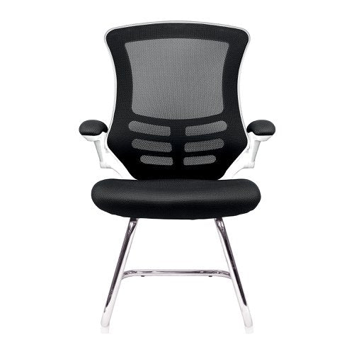 Luna HB BK Mesh VisitorChair WH Shell