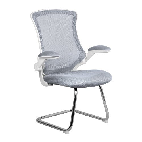 Luna HB GY Mesh VisitorChair WH Shell