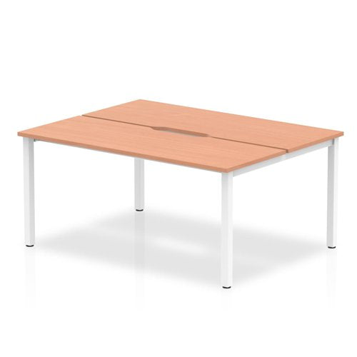 Evolve Plus 1400mm 2P Desk BC WH