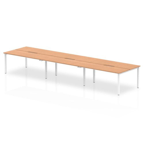 Evolve Plus 1400mm 6P Desk OK WH