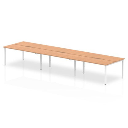 Evolve Plus 1400mm 6P Desk OK WH