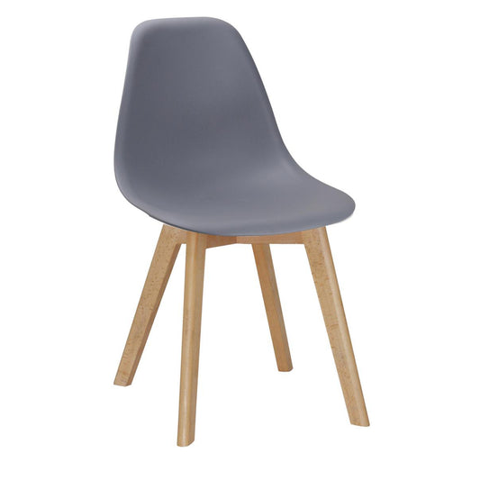 Belgium Plastic (PP) Chairs with Solid Beech Legs Grey (4s)