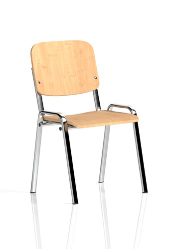 ISO Stack Chair Beech Chrome Frame