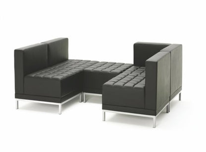 Infinity Mod Crnr Sofa Black Leather