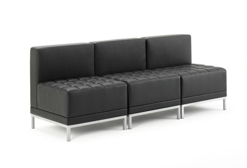 Infinity Mod Strght Back Sofa BK Leat