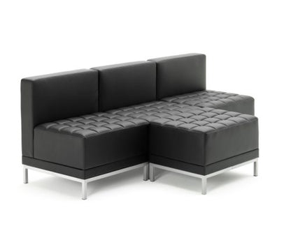 Infinity Mod Strght Back Sofa BK Leat