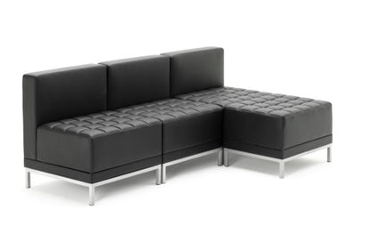 Infinity Mod Strght Back Sofa BK Leat