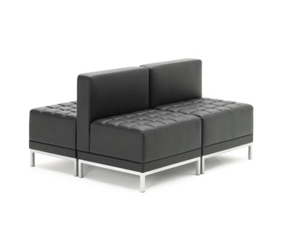Infinity Mod Strght Back Sofa BK Leat