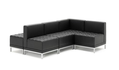 Infinity Mod Strght Back Sofa BK Leat