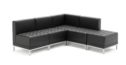 Infinity Mod Strght Back Sofa BK Leat