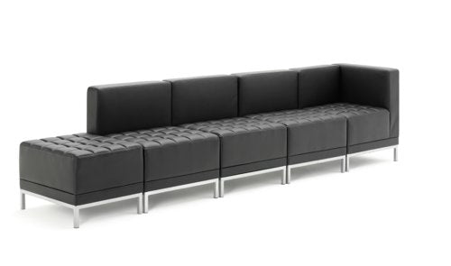 Infinity Mod Strght Back Sofa BK Leat