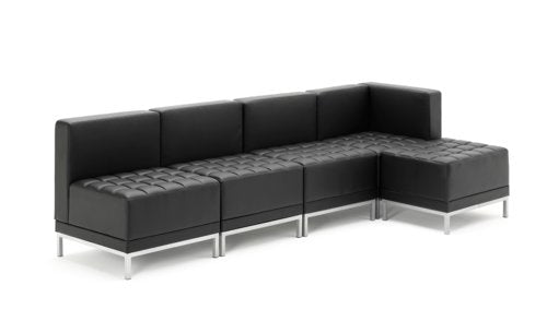 Infinity Mod Strght Back Sofa BK Leat