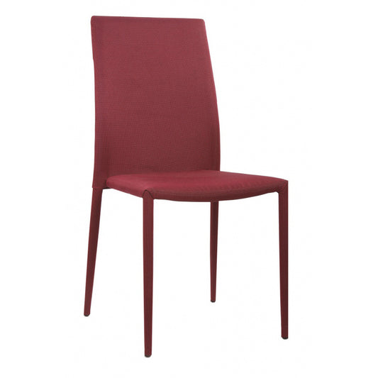 Chatham Fabric Chair Red with Red Metal Legs (4s)