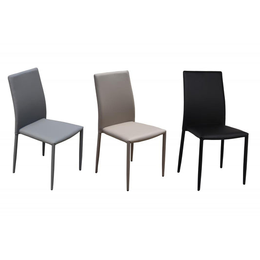 Chatham PU Chair Black with Black Metal Legs (4s)