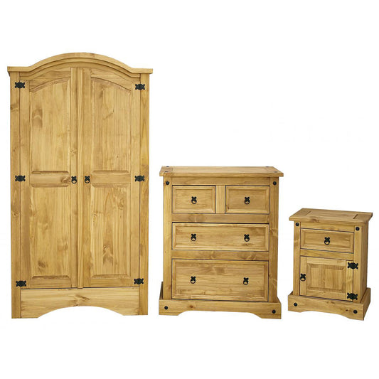 Corona Trio Wardrobe Chest & Bedside