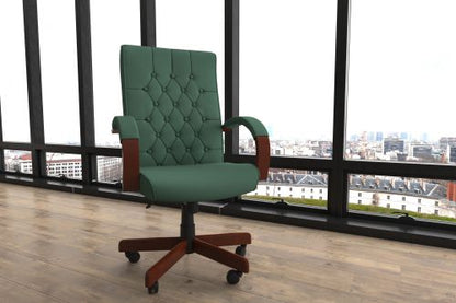 Chesterfield Exec Green Leather