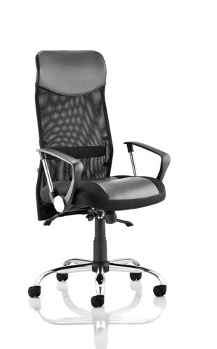 Vegas Exec Chair Lth Seat Mesh BK