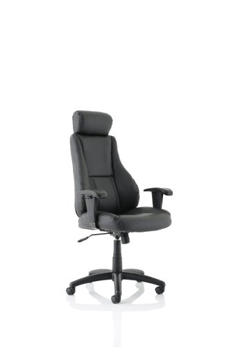 Winsor Black Leather Chair wHR