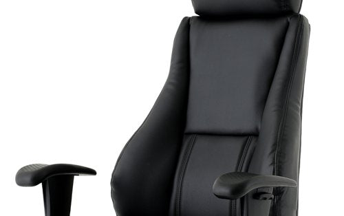 Winsor Black Leather Chair wHR