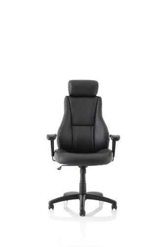 Winsor Black Leather Chair wHR