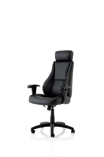 Winsor Black Leather Chair wHR